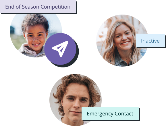 Customer selection sorted by tags such as competition, inactivity, and emergency contact